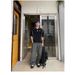American-style Patchwork Design With Letter Print Contrasting Colors, Sporty Loose-fit Polo Collar Short-sleeve T-shirt_viptrois.com