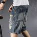 New Denim Shorts, Workwear Style, Loose Fit, Ripped, Trendy, Versatile, Japanese Retro, Summer Men's Shorts_viptrois.com
