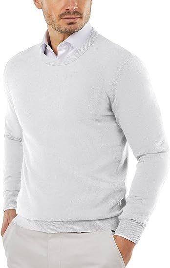 Pure 2025 Foreign Trade Men's Round Neck Sweater Solid Color Casual Autumn Winter Pullover Business Knitwear Base Shirt In_viptrois.com
