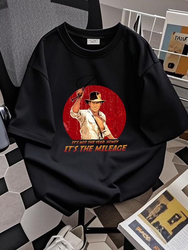 Indiana Jones It's Not The Years Honey Mileage Comfort Colors T Shirt Cow Movie 2023 Comfortable Slightly Streetwear Breathable Soft Fashion_viptrois.com