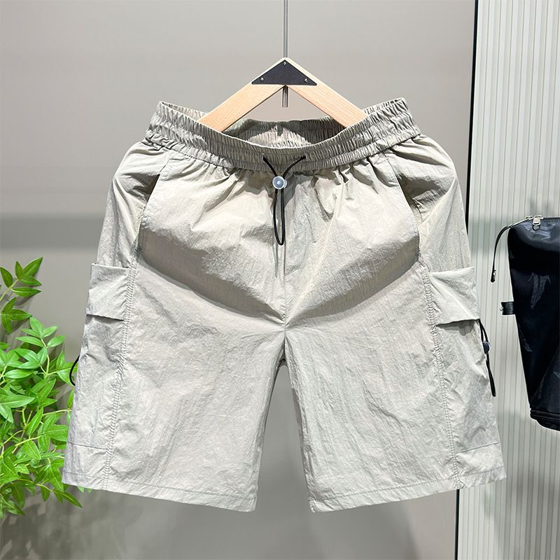 Men's Clothing Quality Ice Silk Five-Point Pants Men's Summer Beach Pants Men's Casual Running Sports Shorts Men's Five-Point Straight Leg Pants Men_viptrois.com