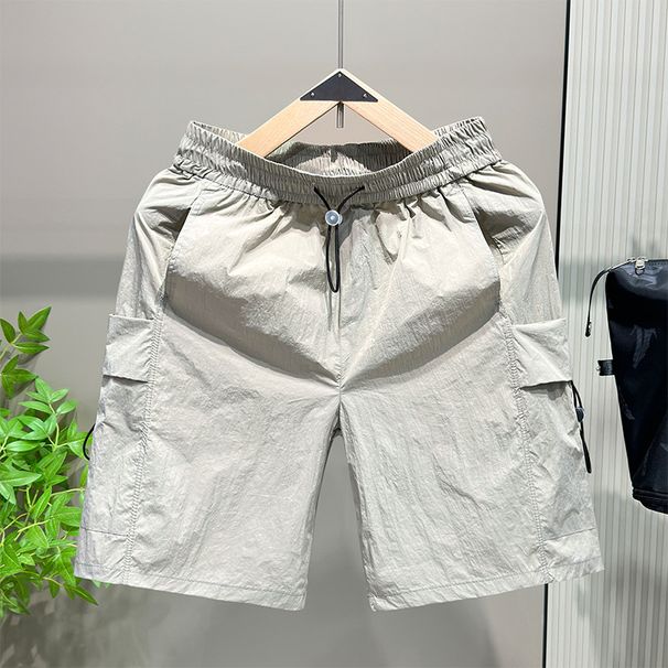 Men's Clothing Quality Ice Silk Five-Point Pants Men's Summer Beach Pants Men's Casual Running Sports Shorts Men's Five-Point Straight Leg Pants Men_viptrois.com