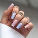False Nails Simple Elegant Blue And White Love Nail Scrub Texture Nail Square Wear Nail_viptrois.com
