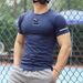Men's Clothing Muscle Revealing Fitness Clothes Tights Short Sleeved T Shirts For Training And Running High Elastic Quick Drying Clothes_viptrois.com