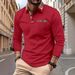 Men's Casual Contrast Color Plaid Collar Long Sleeve Polo Shirt - Breathable Mesh Fabric, Slim Fit, Spring & Autumn Essential_viptrois.com