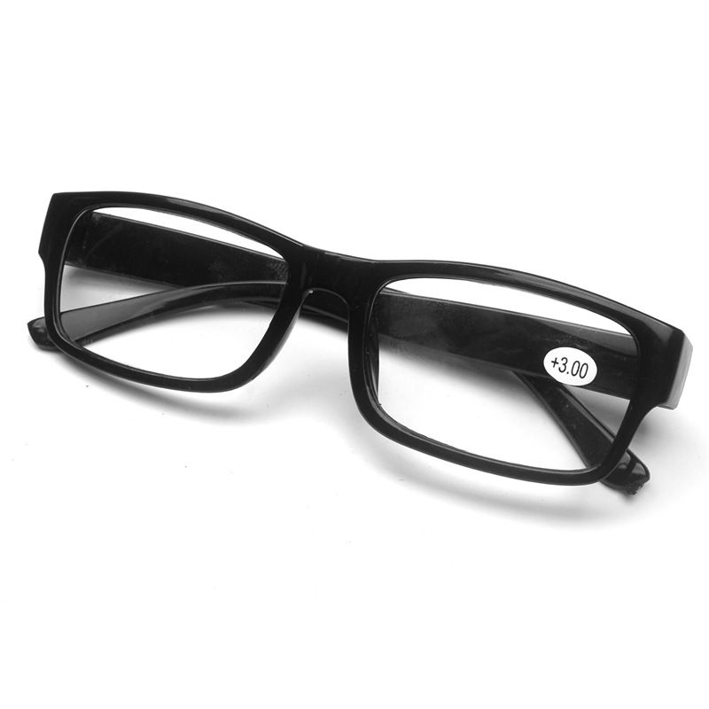 Plastic Reading Glasses Stall Resin Lens Black Square Frame Cheap Reading Glasses Light_viptrois.com