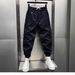 Men's Clothing European Style Casual Green Pants Spring/Summer Trendy Korean Slim Fit Long Trousers With Spliced Cuffs Jogger Leg_viptrois.com