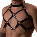 Punk PU Trainer Chest Strap Collar Integrated Personality Trend Body Harness Male Model Waist Belt Restraint_viptrois.com