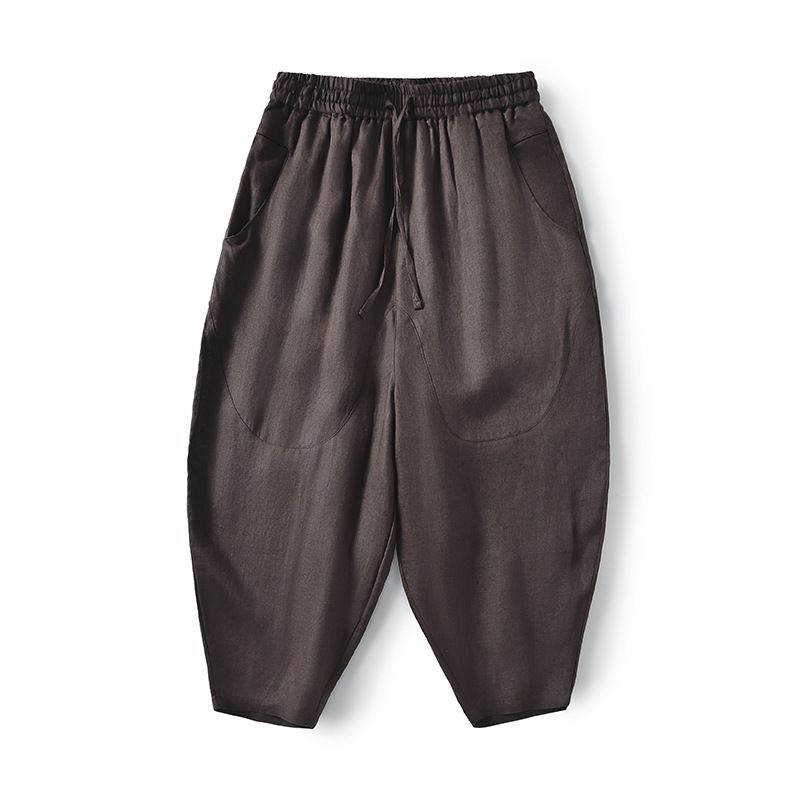 Men's Clothing Spring And Summer Linen Pants Thin Mid Rise Baggy Pants Loose Large Harem Pants _viptrois.com