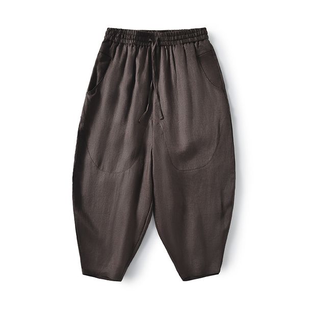 Men's Clothing Spring And Summer Linen Pants Thin Mid Rise Baggy Pants Loose Large Harem Pants _viptrois.com