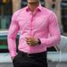 Men's Shirt Business Casual Four Sided Stretch Printing Thin Anti Wrinkle Shirt Men's Long Sleeve_viptrois.com