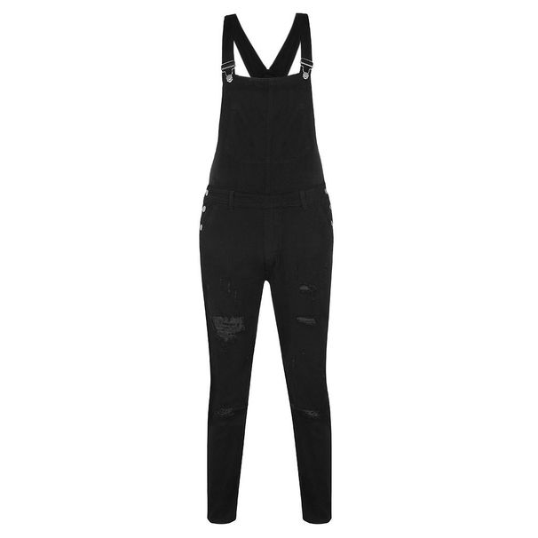Wish Fashion Men's Strappy Denim Rompers Ripped Jeans Trousers Trendy Pop Work Clothes_viptrois.com