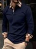 Spring Men's Long Sleeve Polo Shirt Cuff Casual Top Lapel Clothing European Size S-3XL_viptrois.com