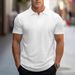 Men's Clothing Summer Jacquard Brocade Ammonia Seamless Cool Short Sleeved Men's T Shirt Casual Solid Color Lapel High End Polo Shirt_viptrois.com