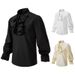 Man's clothing Men's long-sleeved shirt Steampunk ruffled medieval Halloween costume_viptrois.com