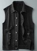 Men's Clothing Fashion Brand Workwear Denim Vest For Men And Women Retro Handsome Loose Large Size Vest_viptrois.com