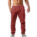 Men's clothing hip hop breathable cotton hemp loose casual sweatpants_viptrois.com