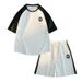 2025 Casual Sports Suit Summer Trendy Brand Tie Dye Ice Silk T-Shirt Men's Youth Short Sleeved Shorts Paired With One_viptrois.com
