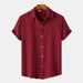 Men's Clothing Summer New Short Sleeved Solid Color Men's Shirt Tops_viptrois.com