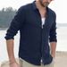 Man's Clothing Men's Shirt Casual Shirt Solid Color Single-breasted Cotton Linen Long-sleeved Shirt_viptrois.com