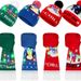 Christmas Women's Scarves Knitted Hat Hat Scarf Set With LED Light New Year Festival Elk Jacquard Wool Hat_viptrois.com