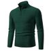 Men's Clothing Knitted Sweater Men's Semi-Turtleneck Zip-Up Knit Sweater Long Sleeve Pullover Casual Slim Fit Comfortable For Spring Autumn_viptrois.com