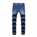 Men's Clothing Fashion Trend Elastic Skinny Jeans Elastic Broken Copper Slim Jeans For Men_viptrois.com