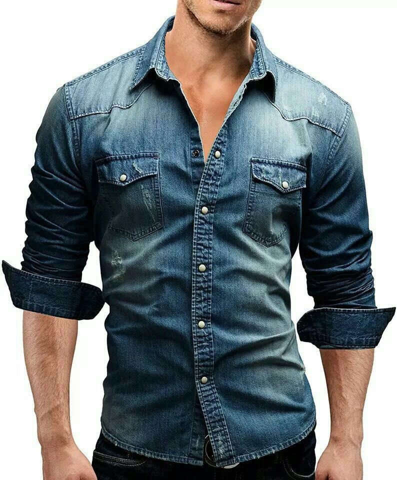 Men's Clothing Denim Jacket Shirt Men's Top_viptrois.com