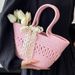 Women's Handle Bags Elegant Bow Straw Woven Bag, Women's Casual Woven Bucket Bag, Single-shoulder Tote Bag_viptrois.com