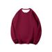 Youth Versatile Solid Color Hoodie With Cotton Off Shoulder Sleeves, Round Neck Pullover, Long Sleeves_viptrois.com
