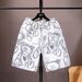 Men's Ice Silk Shorts Summer Thin Style Trendy Cartoon Print Casual Loose Fit Quick Drying Sports Five Point Pants_viptrois.com