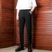 Men's Slim Straight Business Suit Trousers Advanced Drape Anti-Wrinkle Non-Iron Casual Bottoms_viptrois.com
