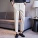 Men's Clothing Slim Fit Skinny Trousers Men's Autumn White Nine Point Trousers Non Iron Anti Wrinkle Business Formal Straight Casual Pants_viptrois.com