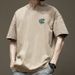 200g Short Sleeved Men's American Minimalist T-shirt Black Summer Pure Cotton Round Neck Trendy Brand_viptrois.com