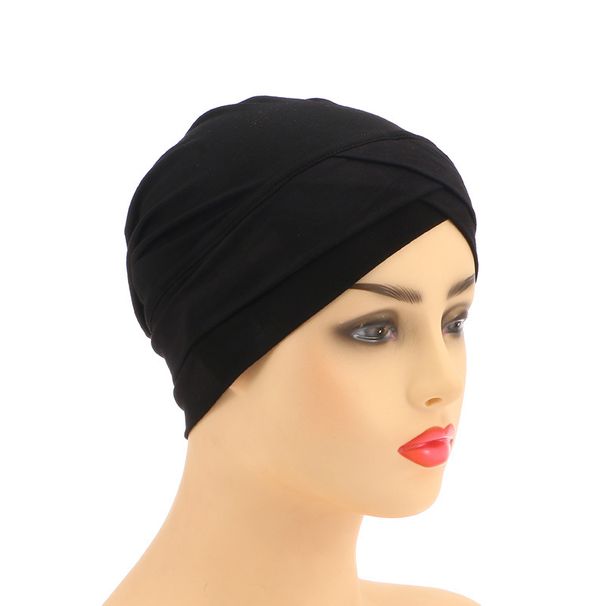 high quality modal forehead cross turban hat high elastic solid color adult pullover bottom elastic hat_viptrois.com