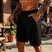 Men's Clothing Men's Summer Shorts Style Knitted Drawstring Solid Color Casual Five-Point For Formal & Casual_viptrois.com
