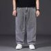 Large Jeans For Men In Autumn Added Fat, Plus Size Men's With Loose Straight Fat Guy, Wide Legs, Elastic Waist, Long_viptrois.com