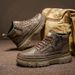 Autumn Solid Color New Fashion Simple Stitching Lightweight Comfortable Casual Lace-up Thick-soled Men's Martin Boots_viptrois.com