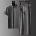 Polo Collar Stretch Ultra-thin Quick-dry Ice Silk Short Sleeve Two-piece High-end Men's Lapel Set_viptrois.com