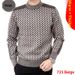 Pulse Plaid Thickened Mercerized Jacquard Round Neck Pullover Knitwear Dad's Top Wool Sweater 2024 New Model_viptrois.com