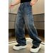 Men's Clothing High End Men's Rhinestone Studded Straight Leg Jeans Spring Collection Street Style Loose Wide Leg Pants Fashion_viptrois.com