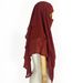 Women's Hijab three layer chiffon scarf solid color adjustable women's gauze scarf ethnic shawl breathable and comfortable_viptrois.com