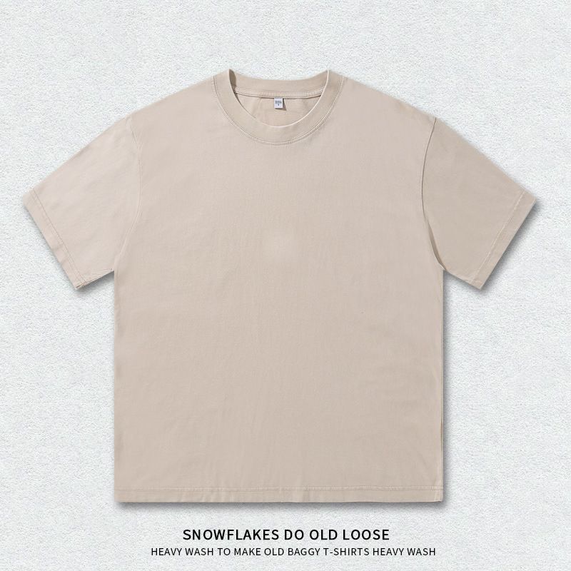230G Heavy-weight Pure Cotton Short-sleeve T-shirt For Men, Drop-shoulder, Youth Summer Loose Fit, Large Size, Trendy,_viptrois.com