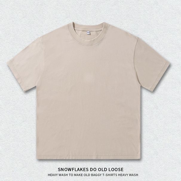 230G Heavy-weight Pure Cotton Short-sleeve T-shirt For Men, Drop-shoulder, Youth Summer Loose Fit, Large Size, Trendy,_viptrois.com