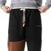 Man's clothing Hipster and fleece men's pants Cartoon flocking trend pants men patchwork loose men's casual pants_viptrois.com