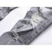 Men's Light Blue Ripped Embroidered Skinny Jeans Trendy Low Waist Slim Fit Trousers With Slight Stretch For High Street Style_viptrois.com