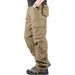 Men's Clothing Cargo Pants With 6 Pockets, Cotton Workwear Trousers, Relaxed Fit, Straight Leg, Military Green, Navy, Black - Casual & Outdoor Use_viptrois.com