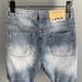 Personalized Scratched Denim Shorts Men's Loose Straight Middle Trendy Brand Piercing Fashion Casual Pentagram Pants_viptrois.com