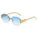 Frameless Polygonal Sunglasses - Lightweight UV400 Protection Instagram Style Shades For Women (Trendy Street Photography Glasses)_viptrois.com