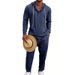 Men's Linen Blend Hooded Shirt Jacket And Relaxed Pants Set | Lightweight Casual Loungewear For Spring And Fall_viptrois.com